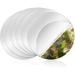 6PCS Acrylic Round Mirrors 6 Inch Round Adhesive Mirrors Non Glass Rounds Mirror Acrylic Mirror Wall Stickers Self Adhesive for Classroom Preschool Bath Facial Expression Practice in Kuwait
