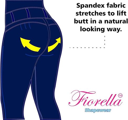 Fiorella Shapewear Butt Lifter Women Jeans High Rise Waist Push Up Black Levanta Cola Pantalones Colombianos 516BB in Saudi Arabia