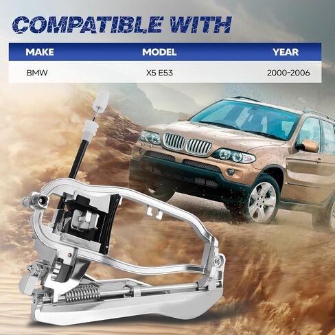 حامل مقبض الباب الخارجي، جانب السائق الخلفي الأيسر، متوافق مع BMW X5 E53 2000-2006، استبدل OE 51228243635 in Saudi Arabia