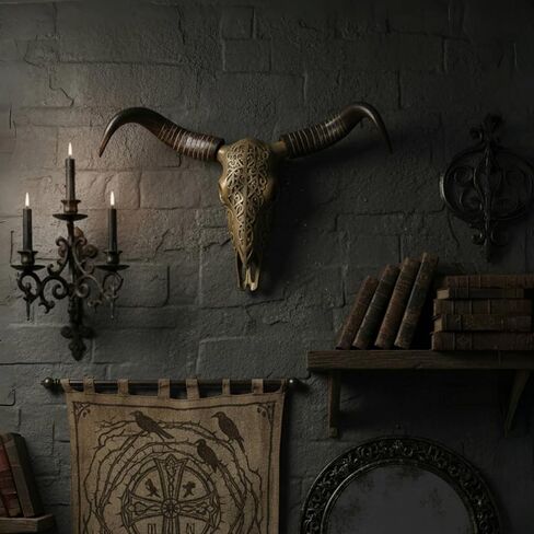 29x17 Inch Large Western Resin Cow Skull Wall Decor, Rustic Home Decor,Housewarming in Kuwait