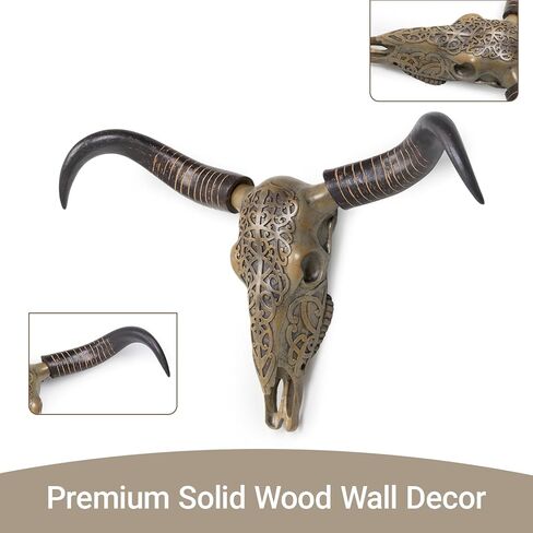 29x17 Inch Large Western Resin Cow Skull Wall Decor, Rustic Home Decor,Housewarming in Kuwait