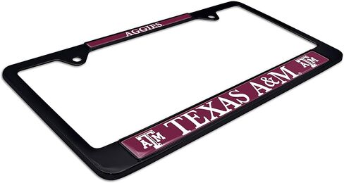 Elektroplate Officially Licensed – Texas A&M University Aggies Black Metal License Plate Frame with Logos affixed | Premium Metal Car Tag Holder | Weather-Proof Automotive Accessory in Saudi Arabia