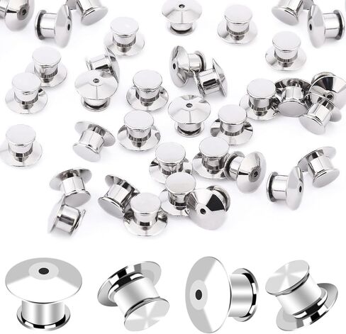 DECYOOL 30PCS Metal Locking Pin Backs, Pin Keepers Clasp Pin Backs Locking Buckles for Brooch DIY Crafts Badges Enamel Lapel Needles Pin Lock in Kuwait