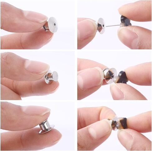 DECYOOL 30PCS Metal Locking Pin Backs, Pin Keepers Clasp Pin Backs Locking Buckles for Brooch DIY Crafts Badges Enamel Lapel Needles Pin Lock in Kuwait