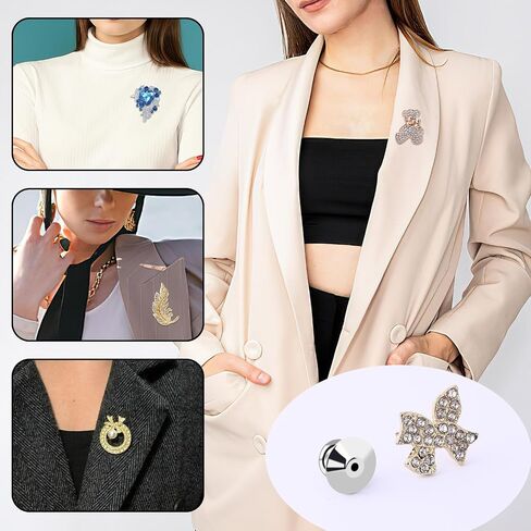 DECYOOL 30PCS Metal Locking Pin Backs, Pin Keepers Clasp Pin Backs Locking Buckles for Brooch DIY Crafts Badges Enamel Lapel Needles Pin Lock in Kuwait