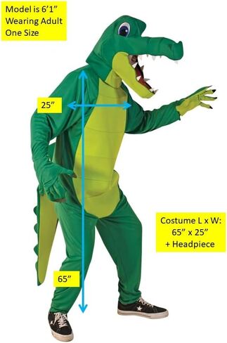 Rasta Imposta Alligator Halloween Costume, Adult One Size, Unisex in Saudi Arabia