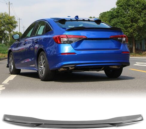 FREEMOTOR802 Rear Trunk Spoiler Compatible with 2022-2025 Honda Civic 11th Gen Sedan, SI RS Style Matte Black ABS Plastic Deck Lid Spoiler Rear Trunk Boot Tail Lip Wing in Saudi Arabia