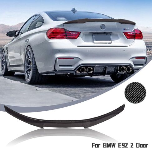Trunk Rear Spoiler Compatible with 2007-2013 BMW E92 3 Series 325i 328i 335i 335i Xdrive M3 2 Door Coupe Carbon Fiber Black M4 Style Trunk Spoiler Wing in Saudi Arabia