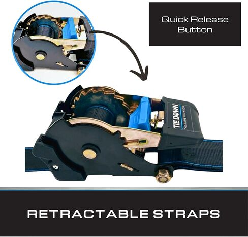 Tie Down | 13995-BLK Retractable Straps | (2) 2"x43" Retractable Boat Transom Straps | Self-Storing Watercraft Tie-Downs in Saudi Arabia