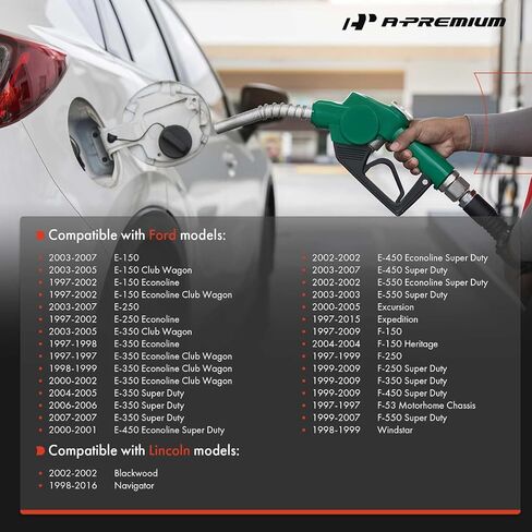 A-Premium Fuel Tank Filler Cap Compatible with Ford F-150 Heritage, F-250 F-350 F-450 F-550 Super Duty, F-53 Motorhome Chassis, Expedition, E-150 Econoline Club Wagon, E-250 E-350 Econoline in Saudi Arabia