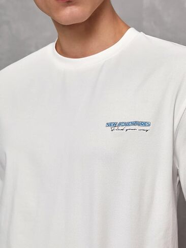 1pc Car & Letter Graphic Tee (Color : White, Size : Medium) in Saudi Arabia