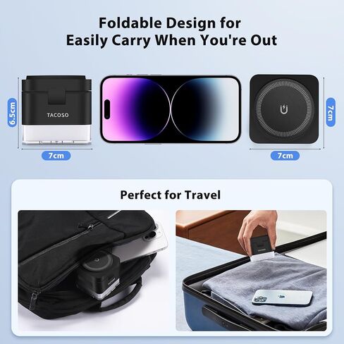 Wireless-Charger|15W Charging-Station-Cube 3 in 1 Magnetic Charger Stand for Apple LED Lamp Foldable Charging Dock for iPhone 16/15/14/13/12/AirPods/Apple Watch, White(No Adapter) in Saudi Arabia