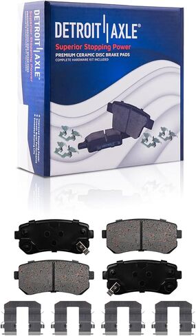 Detroit Axle - Rear Brake Pads for Hyundai Elantra Tucson Sonata Accent Kia Sportage Forte Koup Forte5 Rio Rio5 Cadenza Ceramic Brake Pads w/Hardware Replacement in Saudi Arabia