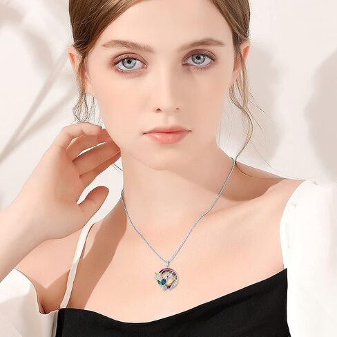 Dragonfly Necklace 925 Sterling Silver Dragonfly/Sunflower Bee Pendant Necklace Dragonfly with Blue Circle Crystal Dragonfly Jewelry Gifts as Holiday Christmas Gifts for Women in Kuwait