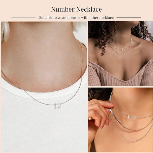 Number Necklace for Women Dainty 14K Gold Plated Number Pendant Necklace Personalized Jewelry Football Basketball Baseball Gift in Kuwait