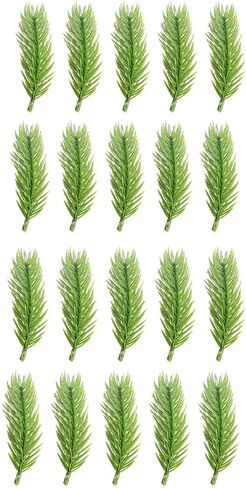 20pcs Artificial Pine Branches Fake Plants Christmas Tree Garland DIY Decorations Home Merry Christmas Party Supplies,Green (12cm) in Saudi Arabia