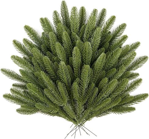 HOHOTIME 30 Pcs Artificial Pine Stems, Christmas Tree Pine Picks, Faux Greenery Stems Branches for Vase, Fake Pine Stems Decoration, Faux Pine Sprigs for Garland Wreath Tree Home DIY Xmas Decor in Kuwait