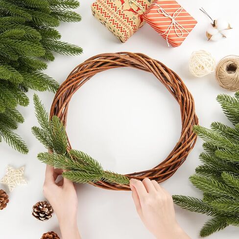 HOHOTIME 30 Pcs Artificial Pine Stems, Christmas Tree Pine Picks, Faux Greenery Stems Branches for Vase, Fake Pine Stems Decoration, Faux Pine Sprigs for Garland Wreath Tree Home DIY Xmas Decor in Kuwait