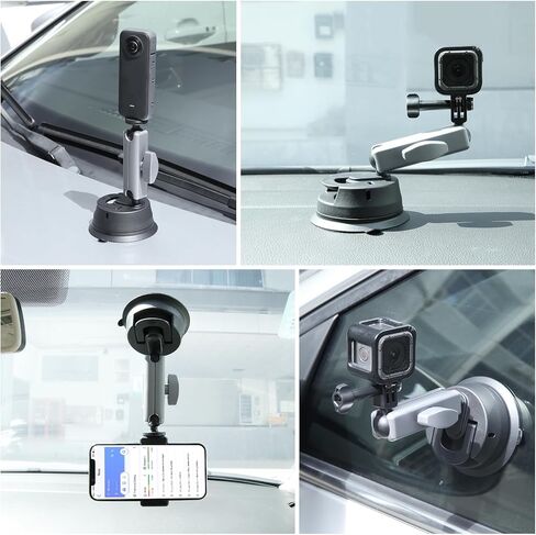 Motorcycle Bicycle Heavy Duty Clamp for Insta360 X4 X3 X2, TzezFoz Double Clamps Handlebar Holder with 150cm Selfie Stick for GoPro Hero 12/11/10/9/8 Invisible Selfie Stick for Product Photography in Kuwait