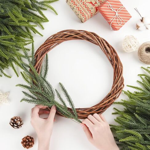 HOHOTIME 30 جهاز كمبيوتر شخصى ينبع الصنوبر الاصطناعي، عيد الميلاد شجرة الصنوبر يختار، فو الخضرة ينبع فروع للمزهرية، الصنوبر وهمية ينبع الديكور، أغصان الصنوبر فو لشجرة إكليل إكليل المنزل DIY ديكور عيد الميلاد in Kuwait