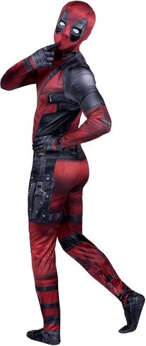 Deadpool Adult Zentai Suit Halloween Costume, Official Full Body Printed Spandex Hero Suit with Hooded Mask in Saudi Arabia