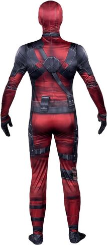 Deadpool Adult Zentai Suit Halloween Costume, Official Full Body Printed Spandex Hero Suit with Hooded Mask in Saudi Arabia