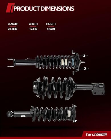 Torchbeam Complete 4 Piece Suspension Kit Struts and Shocks Assembly for Toyota Corolla 2009-2013, Front and Rear Left and Right, Complete OEM Replacement, Smooth Quiet Ride, Improved Ride Comfort in Kuwait