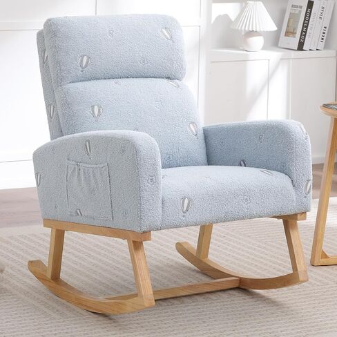 Rocking Chair Nursery, Nursery Rocking Chairs with Cup Holders, Nursing Glider Rocker for Nursery, Living Room, Bedroom, Beige in Kuwait