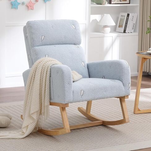 Rocking Chair Nursery, Nursery Rocking Chairs with Cup Holders, Nursing Glider Rocker for Nursery, Living Room, Bedroom, Beige in Kuwait