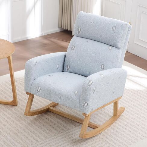 Rocking Chair Nursery, Nursery Rocking Chairs with Cup Holders, Nursing Glider Rocker for Nursery, Living Room, Bedroom, Beige in Kuwait