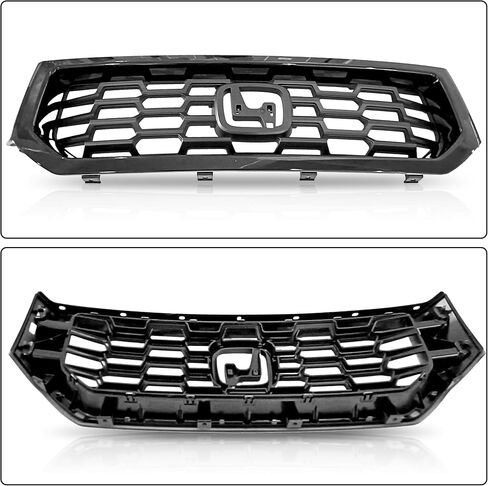 PartsFlow For 2012 2013 2014 Honda Ridgeline Front Bumper Grille Grill Assembly Gloss Black in Saudi Arabia
