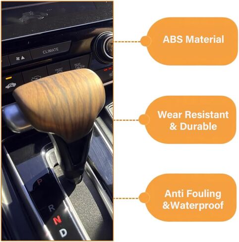 Car Gear Shift Knob Cover Compatible with Honda CRV CR-V 2017 2018 2019 2020 2021 2022 ABS Auto Interior Not for Hybrid (Peach Wood Grain) in Saudi Arabia