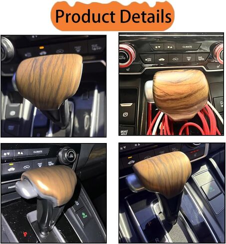 Car Gear Shift Knob Cover Compatible with Honda CRV CR-V 2017 2018 2019 2020 2021 2022 ABS Auto Interior Not for Hybrid (Peach Wood Grain) in Saudi Arabia
