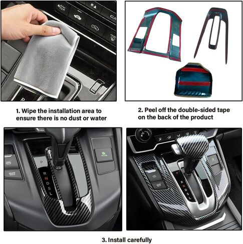 Car Gear Shift Knob Cover Compatible with Honda CRV CR-V 2017 2018 2019 2020 2021 2022 ABS Auto Interior Not for Hybrid (Peach Wood Grain) in Saudi Arabia