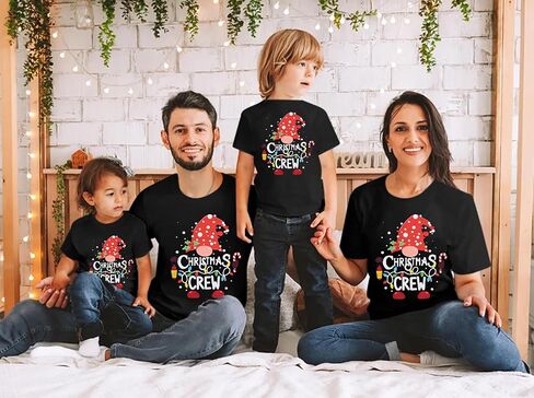 Family Christmas Shirts Merry Christmas Matching Outfits Xmas Graphic Tees Holiday Short Sleeve Tops in Saudi Arabia