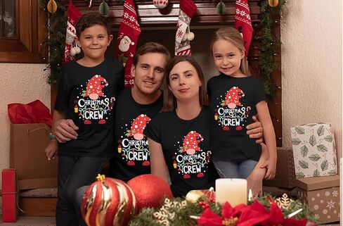 Family Christmas Shirts Merry Christmas Matching Outfits Xmas Graphic Tees Holiday Short Sleeve Tops in Saudi Arabia