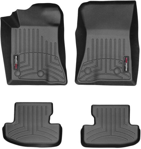 بطانات أرضية مخصصة من WeatherTech لسيارة Ford Mustang، Shelby GT350، Shelby GT350R، Shelby GT500، Mach 1-1st & 2nd Row (44699-1-2)، أسود in Saudi Arabia