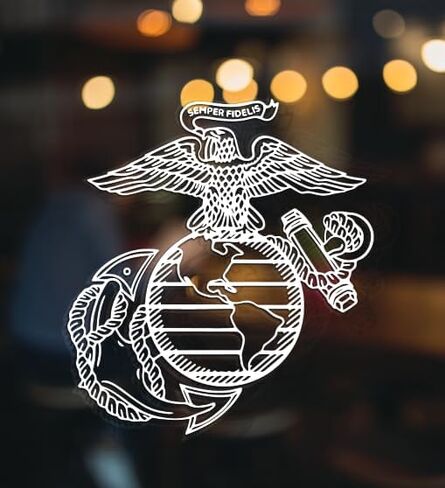 United States Marine Corps Design Car Bumper Sticker, Weather Resistant Vinyl Decal for car, Laptop, Window, Tank - 12 Inches in Saudi Arabia