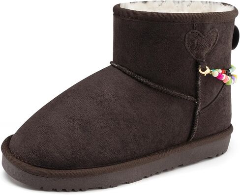 Stelle Girls Faux Fur Snow Boots Warm Winter with DIY Charm Chains Ankle Shoes for Little/Big Kids in Kuwait