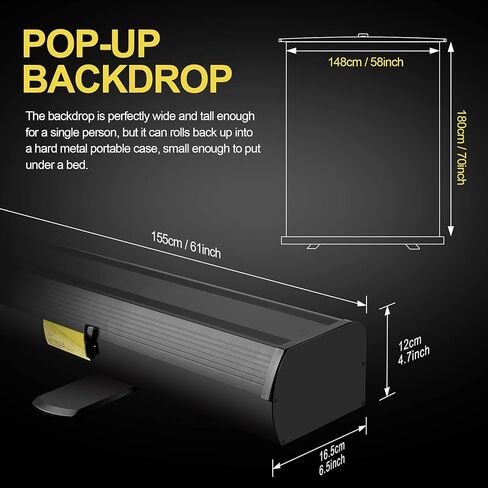 EMART Upgrade Green Screen, 61x72in Collapsible Chroma Key Panel for Background Removal, Portable & Retractable Wrinkle-Resistant Green Backdrop with Stand for Streaming, Photographic Studio, TikTok in Kuwait