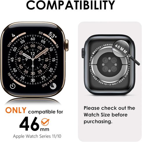 KADES متوافق مع Apple Watch Series 10 حافظة واقية كاملة الماس مع واقي شاشة مدمج لساعة Apple 46 مم iWatch Series 10 (46 مم، شفاف) in Kuwait