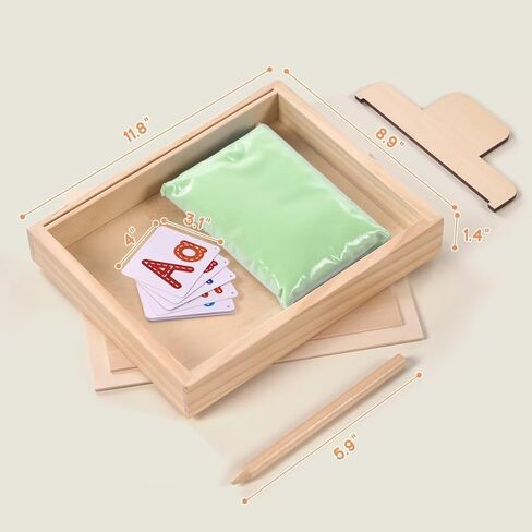 صينية رمل مونتيسوري للأطفال، صينية رمل للعب الكتابة مع غطاء للتدريب على كتابة الحروف والأرقام في الفصل الدراسي in Kuwait