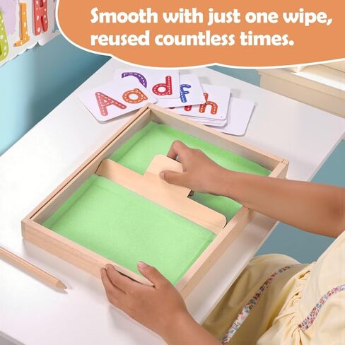 صينية رمل مونتيسوري للأطفال، صينية رمل للعب الكتابة مع غطاء للتدريب على كتابة الحروف والأرقام في الفصل الدراسي in Kuwait