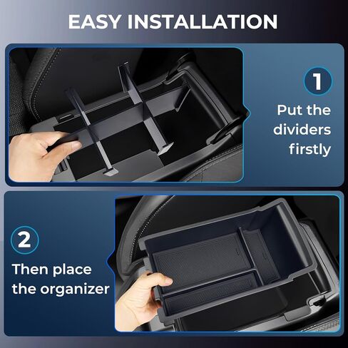 2 قطعة منظم وحدة التحكم المركزية ومجموعة مقسم مسند الذراع لسوبارو Crosstrek/Impreza 2026 2025 2024، صندوق تخزين بلاستيكي ABS متين بطبقتين مناسب حسب الطلب، ملحقات داخلية لدرج، أسود in Kuwait