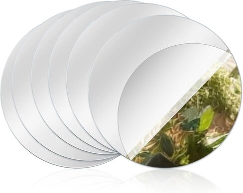 6PCS Acrylic Round Mirrors 6 Inch Round Adhesive Mirrors Non Glass Rounds Mirror Acrylic Mirror Wall Stickers Self Adhesive for Classroom Preschool Bath Facial Expression Practice in Kuwait