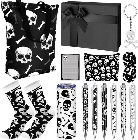 Wonderjune 14 Set Halloween Basket Gift for Women- Skeleton Gifts Box for Girls Kids Teens Mom Friend Sister in Saudi Arabia