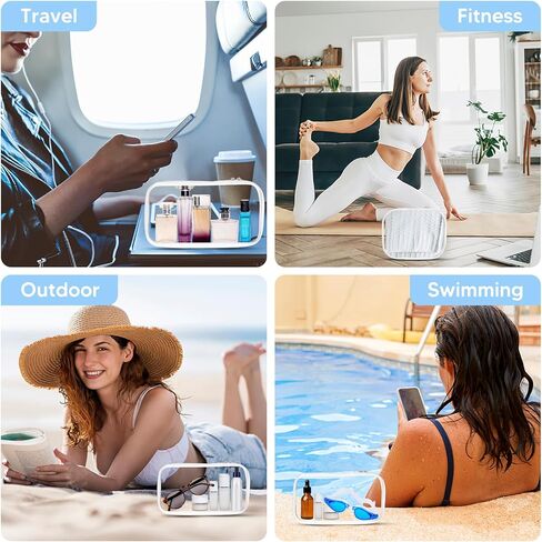 3 قطع حافظة شفافة بسحاب للتخزين، حقيبة مستحضرات تجميل محمولة مقاومة للماء بسحاب، حافظة أقلام بلاستيكية شفافة، حقيبة أدوات الزينة، منظم السفر، صناديق تخزين الألعاب in Kuwait