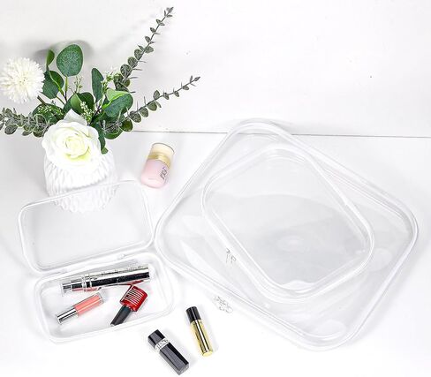 3 قطع حافظة شفافة بسحاب للتخزين، حقيبة مستحضرات تجميل محمولة مقاومة للماء بسحاب، حافظة أقلام بلاستيكية شفافة، حقيبة أدوات الزينة، منظم السفر، صناديق تخزين الألعاب in Kuwait