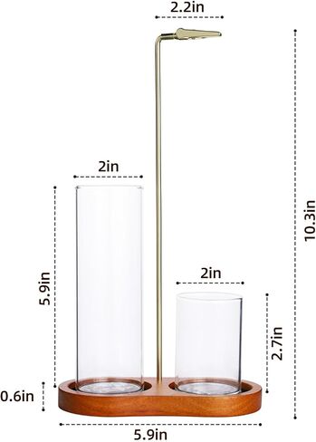 Incense Holder for Sticks with Adhesive-Backed Hook and Loop Fastener Anti-Ash Glass Cups & Sticks Organizer,2 in-1 Style Ideal for Meditation, Yoga, Spa, and Home Decor (Dark Wood Base) in Saudi Arabia