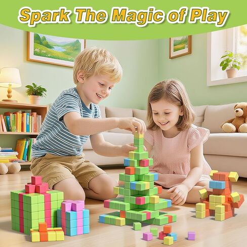 45 قطعة من المكعبات المغناطيسية - مكعبات مغناطيسية شفافة، ألعاب للأولاد الصغار، مكعبات بناء مغناطيسية، ألعاب التوحد الحسية للأطفال من سن 3 سنوات فما فوق، ألعاب مغناطيسية لمرحلة ما قبل المدرسة للأولاد والبنات من عمر 3-5 سنوات in Kuwait